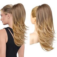 Extensions de cheveux en fibre haute température de 20 pouces, bouclées, avec cordon de serrage, postiche à clipser, pour femmes noires, I-Tip, vente en gros