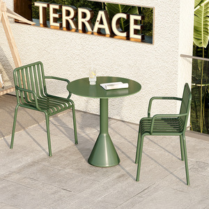 Nouvelle Arrivée Chaises Minimalistes d'Extérieur Canapé <span class=keywords><strong>de</strong></span> <span class=keywords><strong>Jardin</strong></span> Mobilier Métallique Léger Chaises Empilables pour Terrasse Zone Commerciale Patio - Product Image 3