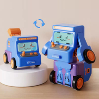 Mini voiture de cascadeur inertielle à déformation de robot de dessin animé, véhicule jouet à friction glissante avec bonbons