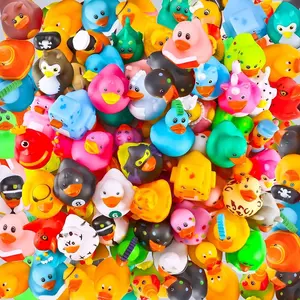 Promocionais Custom Plastic Toy Animal Floating Rubber Ducky Bulk Banheira Squeaky Bath Duck