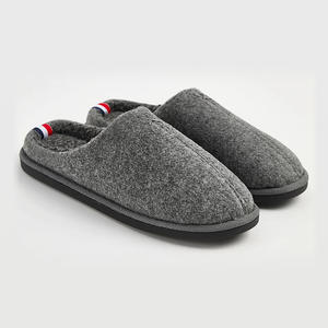 남성용 퍼지 셰르파 안감 쿠션 슬리퍼 미끄럼 방지 슬리퍼 슬립온 하우스 신발 뮬 슬리퍼 - Product Image 1