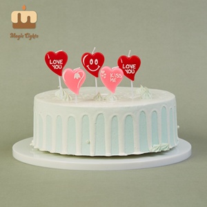 Bougies en cire de paraffine non parfumées, en forme de cœur <span class=keywords><strong>rouge</strong></span> et blanc, en vrac, pour fêtes d'anniversaire et fêtes, en barres - Product Image 3
