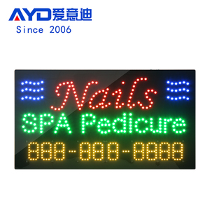 Enseigne de magasin Led NAILS SPA PEDICURE, panneau animé lumineux Led pour magasin de salon de beauté 17*31 pouces de haut signe lumineux - Product Image 1