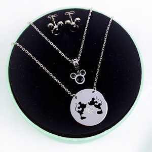 Diseñador inspirado en Mickey pendientes y San Valentín personalizado collar Cham para las mujeres <span class=keywords><strong>de</strong></span> la joyería <span class=keywords><strong>de</strong></span> los hombres - Product Image 6