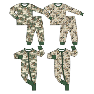 Vêtements de nuit pour enfants en gros, tenues d'automne, pyjama à manches longues pour bébés garçons, imprimé camouflage canard - Product Image 2