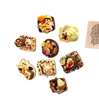 Stiker Kulkas Magnetik Resin Kopi Makanan Kartun Dessert DIY Figur Mainan Trendi Magnet Kuat Asli Dekorasi Rumah