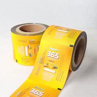 Film d'emballage alimentaire en feuille d'aluminium imprimé personnalisé/rouleau de film d'emballage sachet laminé plastique pour collation