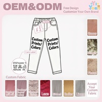 Pantalon décontracté en denim selvedge respirant et écologique à séchage rapide pour filles, design déchiré, coupe droite, longueur intégrale