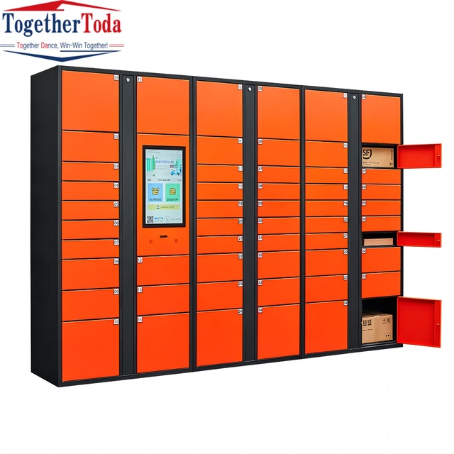 Modern Outdoor Express Digital Delivery Self-Service Storage Metal Cabinet Smart Intelligent Parcel Locker with Touch Screen