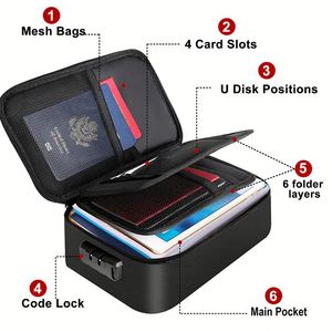 Bolsa de Archivo Mini Ignífuga de Fibra de Vidrio, Organizador de Documentos Escolares con Logotipo Personalizado, Venta Caliente - Product Image 2
