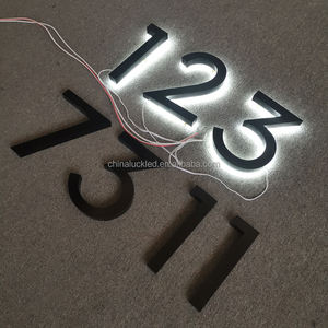 Custom ha condotto il segno dei numeri domestici retroilluminati del segno nero esterno delle lettere del numero civico - Product Image 3
