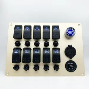 Wasserdichter 5-poliger Ein-Aus-Schalter Blaue LED 10-Gang-Auto-Marine-Boot DC 12V 24V Leistungsschalter-Wipp schalter