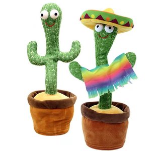 Amazon Hot Sell Talking Simulation Cactus Plush Toy Electric Singing Dancing Cactus Dancing Toy