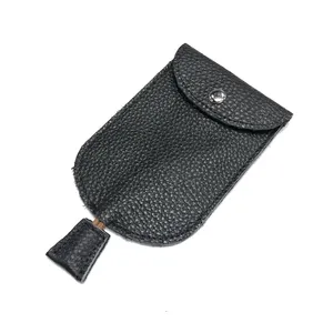 حقيبة صغيرة بسيطة قابلة للسحب من الجلد الطبيعي متعددة الوظائف مفتاح سيارة للرجال والنساء حقيبة مفاتيح