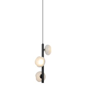 Lustre suspendu moderne en verre laiteux givré, en métal noir, pour <span class=keywords><strong>salle</strong></span> à <span class=keywords><strong>manger</strong></span>, salon et chambre à coucher - Product Image 6