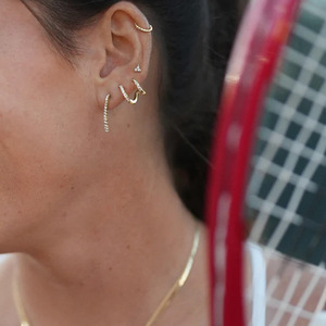 LUCKYJIU Fabricante de Joyería Personalizada, Aretes de Tenis con Circonitas Cúbicas, Chapados en Oro de 18k, Hipoalergénicos e Impermeables, para <span class=keywords><strong>Mujer</strong></span> - Product Image 3