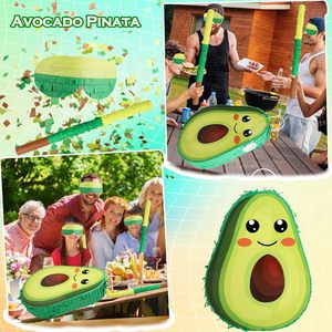 Novedad: Piñata de papel con forma de aguacate, antifaz, confeti de murciélago, para niños, baby shower, Fiesta Taco Tuesday, fiestas de mascotas, decoraciones para fiestas - Product Image 3
