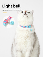 Collier pour animaux de compagnie en polyester de luxe moderne en gros, boucle de sécurité anti-étouffement, rivet, accessoires personnalisables avec étiquette de cloche pour chats