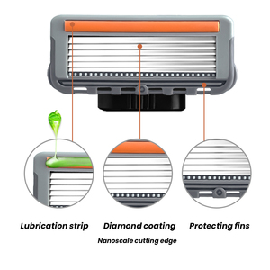 Recharges de lames pour <span class=keywords><strong>rasoir</strong></span> à six lames en acier inoxydable Platinum, pour un rasage lisse pour hommes, soin personnel Shavcooo - Product Image 4
