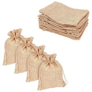 Wholesaler Printed Eco-Friendly Customizable Small Jute Burlap Drawstring Gift Bag - Product Image 5