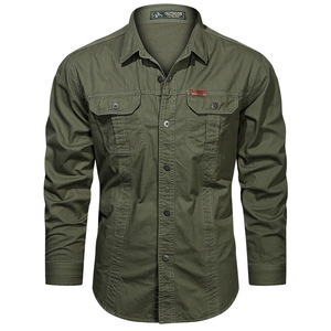 Camisa de Hombre de Manga Larga, Color Sólido, con Botones y Bolsillos, Cuello Clásico, Estilo Casual, Roja, de Algodón, Corte Ajustado - Product Image 5