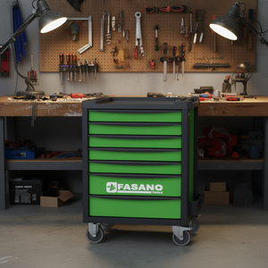 Carrito de Herramientas Fasano de 7 Cajones con Superficie de ABS, Color Verde - Product Image 3