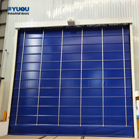 Puerta industrial automática de PVC y lona, enrollable rápida, apta para alimentos, apilable, exterior