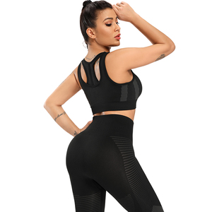 Gran oferta, conjunto de ropa deportiva de Yoga ecológica para mujer, de alta resistencia Sujetador deportivo, malla transpirable para levantamiento de glúteos, patrón sólido sin costuras - Product Image 4