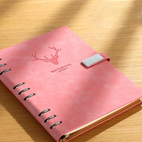 Carnet de notes B5 à neuf anneaux personnalisé avec couverture en cuir PU de qualité supérieure LOGO privé reliure à feuilles mobiles