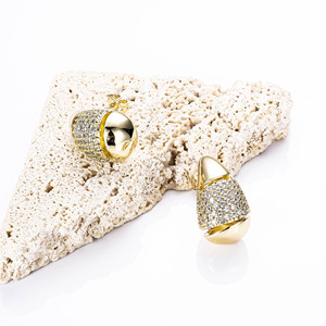 CM Jewelry Mew Customized Zircon Product <strong>Pendiente</strong> De <strong>Gota</strong> De Agua Versatile 14k Gold Plated Water Drop Earring - Product Image 5
