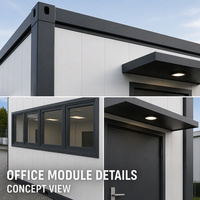 Bâtiment de bureaux en structure métallique, bureau préfabriqué en conteneur, espace de travail modulaire, solution de structure commerciale personnalisée