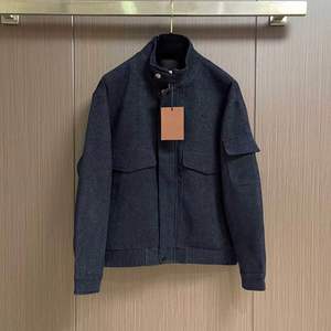 Blouson bomber slim fit en daim marron vintage de la marque de luxe Zeg, col montant, coupe-vent - pour homme - Product Image 2