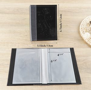 <strong>Small</strong> Mini Faux Leather <strong>Photo</strong> <strong>Album</strong> with 26 Clear Pages 4x6 Picture Storage 52 Vertical <strong>Photos</strong> Artwork Postcards PU Cover - Product Image 2