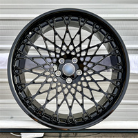 Jantes en alliage forgé de luxe à motif ajouré, finition noir brillant, roues en aluminium 6061 pour modification de style urbain de véhicules électriques haut de gamme