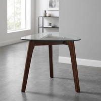 Table basse Baobei de luxe moderne et durable avec plateau en verre, pieds en bois, style panneau bois, mobilier de salon, bureau, maison, personnalisable
