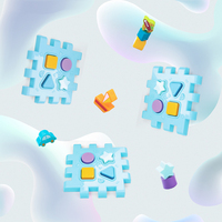Nouvel ensemble de jouets en plastique à six hexaèdres à construire soi-même, jouet éducatif amusant pour enfants, blocs de construction pour maison