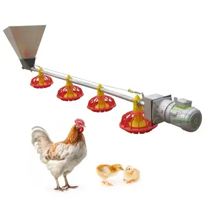 GREAT FARM Full Automatic Chicken Broiler Pan Feeding System Poultry Farming Equipment For Broiler Farms feed and drinker line