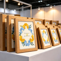Boîte d'emballage en papier kraft recyclable transfrontalier pour cadres photo, cartes de vœux de fêtes, bougeoirs et bonbons