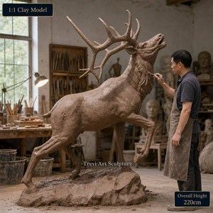 Scultura in bronzo a grandezza naturale di alce per esterni, statua da giardino rustica stile western, produttore all'ingrosso, trofeo, <span class=keywords><strong>arte</strong></span> <span class=keywords><strong>della</strong></span> fauna selvatica - Product Image 3