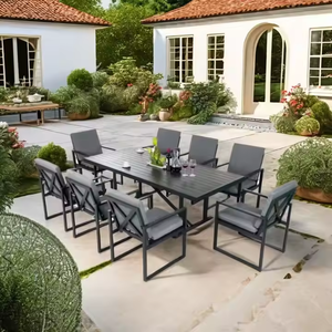 Ensemble de meubles de jardin en aluminium imperméable Simplicity, chaise en teck, pour terrasse, restaurant, cour, tables de salle à manger extérieures - Product Image 5