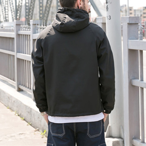 Veste coupe-vent personnalisée avec logo imprimé, 100% polyester, poche sur le ventre, demi-zip, veste pour homme - Product Image 6