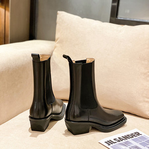 <span class=keywords><strong>Stivali</strong></span> da <span class=keywords><strong>Donna</strong></span> abito punta quadrata stivaletti in vera pelle ragazze 2022 inverno Chelsea Botas Damen Scarp <span class=keywords><strong>Donna</strong></span> - Product Image 3