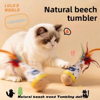 Jouet pour chat Tumbler : Gadget anti-ennui et stimulant pour l'énergie, avec plume et balle, article indispensable pour chatons