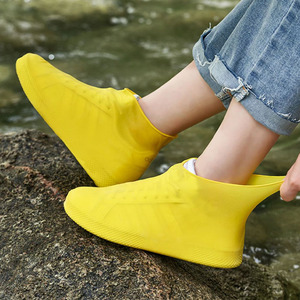 1Pair Reusable Waterproof Rain Shoes <b>Covers</b> Silicone Outdoor Rain <b>Boots</b> Overshoes Walking Shoes Accessories Reusable Shoes <b>Cover</b> - Product Image 1