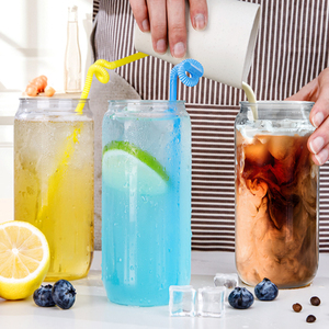 Pet nhựa soda có thể 250ml 330ml 500ml trong suốt Pet đồ uống lon. 8oz 12oz 13OZ 16oz rõ ràng soda có thể với nắp - Product Image 5