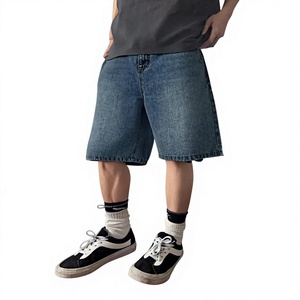 Pantalones Cortos de Mezclilla Rectos de Cintura Media para Hombre, Personalizados, 100% Algodón, Transpirables, Ecológicos, Tie Dye, Vintage, Casuales, de Verano, Servicio OEM - Product Image 1