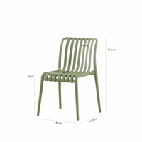 Chaise de salle à manger d'extérieur moderne en PP de style nordique, durable, empilable, écologique, résistante aux UV, mobilier de jardin pour restaurants, hôtels, villas