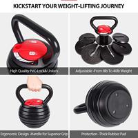 Kettlebell réglable 20LB/40LB avec plaques, poids libre, pour exercices de fitness, entraînement à domicile et musculation – Vente en gros