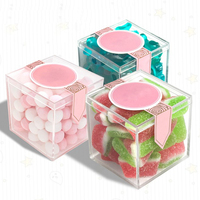 Boîte à bonbons en carton transparent de qualité alimentaire, avec couvercle, laminage mat, matériaux recyclés, doublure en éponge, boîte cadeau pour sushi, mariage, faveur