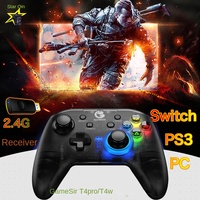 Manette de jeu sans fil GameSir T4 Pro Bluetooth 2.4G pour PS3, PC et Switch